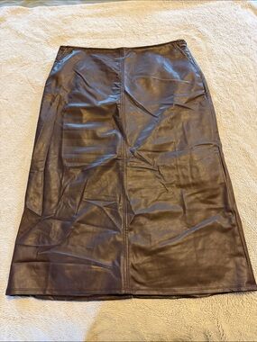 Old Navy Vegan Leather Pencil Skirt - Brown, L